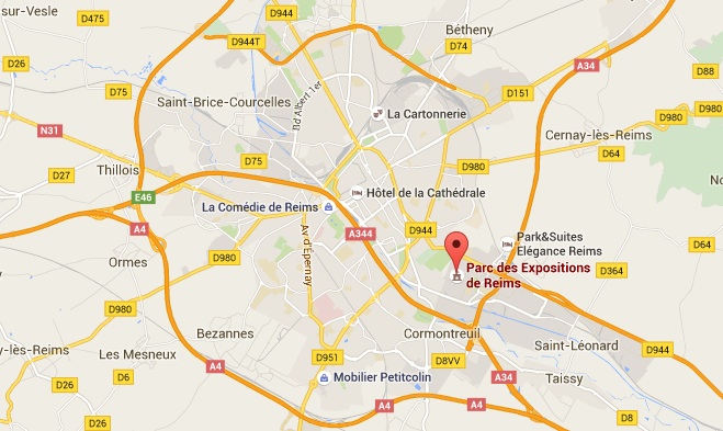 Plan d'accès au parc des expos de Reims